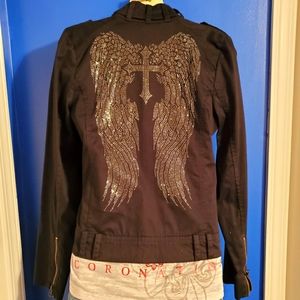 Rock and roll cowgirl rhinestone military jacket